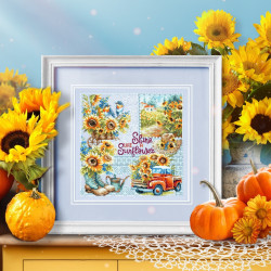 Cross stitch kit  Shine like a Sunflower! 26 x 26 cm 540-704