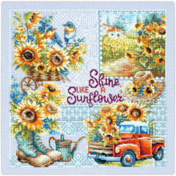 Cross stitch kit  Shine like a Sunflower! 26 x 26 cm 540-704