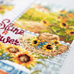 Cross stitch kit  Shine like a Sunflower! 26 x 26 cm 540-704