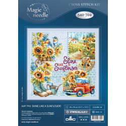 Cross stitch kit  Shine like a Sunflower! 26 x 26 cm 540-704