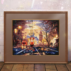 Cross stitch kit  Night Tram 27 x 20 cm 550-760