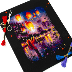 Cross stitch kit  Sky Lanterns 20 x 27 cm 550-761