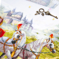 Cross stitch kit  Secret Rendezvous 47 x 27 cm 550-764