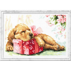 Cross stitch kit  Guarding your gift 26 x 18 cm 59-25