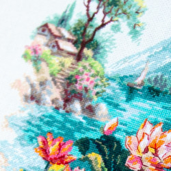 Cross stitch kit  Blooming Lotuses 22 x 26 cm 70-01