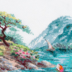 Cross stitch kit  Blooming Lotuses 22 x 26 cm 70-01