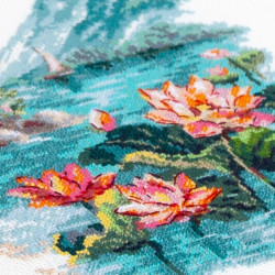 Cross stitch kit  Blooming Lotuses 22 x 26 cm 70-01