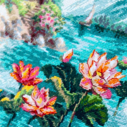 Cross stitch kit  Blooming Lotuses 22 x 26 cm 70-01