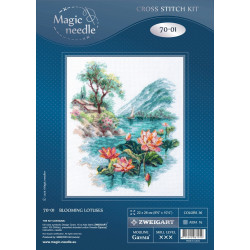 Cross stitch kit  Blooming Lotuses 22 x 26 cm 70-01