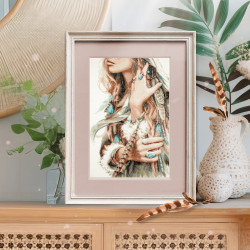 Cross stitch kit  Boho Girl 27 x 43 cm 70-03
