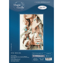 Cross stitch kit  Boho Girl 27 x 43 cm 70-03