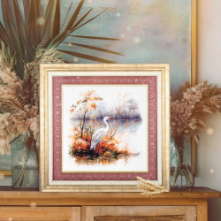 Cross stitch kit  White Heron 26 x 26 cm 70-09