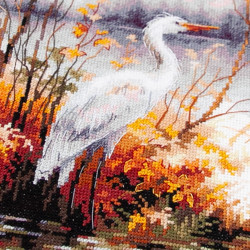 Cross stitch kit  White Heron 26 x 26 cm 70-09