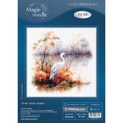 Cross stitch kit  White Heron 26 x 26 cm 70-09