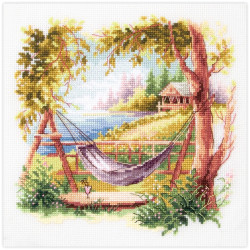 Kreuzstich-Set "Nehmen Sie sich Zeit zum Entspannen" 18 x 18 cm MN-70-10