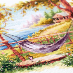 Kreuzstich-Set "Nehmen Sie sich Zeit zum Entspannen" 18 x 18 cm MN-70-10