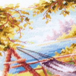 Kreuzstich-Set "Nehmen Sie sich Zeit zum Entspannen" 18 x 18 cm MN-70-10