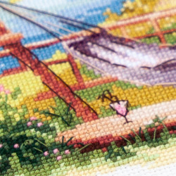Kreuzstich-Set "Nehmen Sie sich Zeit zum Entspannen" 18 x 18 cm MN-70-10