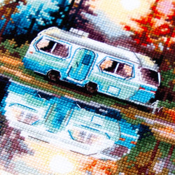 Cross stitch kit  Sunset at the Lake 18 x 18 cm 70-11