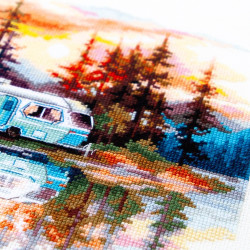 Cross stitch kit  Sunset at the Lake 18 x 18 cm 70-11