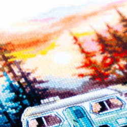 Cross stitch kit  Sunset at the Lake 18 x 18 cm 70-11