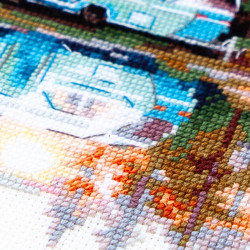 Cross stitch kit  Sunset at the Lake 18 x 18 cm 70-11