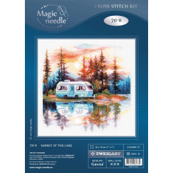 Cross stitch kit  Sunset at the Lake 18 x 18 cm 70-11