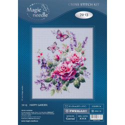 Cross stitch kit  Happy Garden 22 x 26 cm 70-13