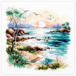 Cross stitch kit  Sea Sunset 18 x 18 cm 70-16