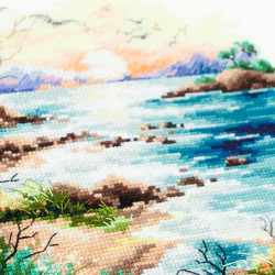 Cross stitch kit  Sea Sunset 18 x 18 cm 70-16