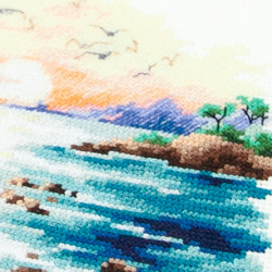 Cross stitch kit  Sea Sunset 18 x 18 cm 70-16