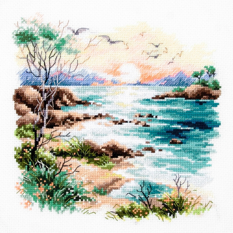 Cross stitch kit  Sea Sunset 18 x 18 cm 70-16