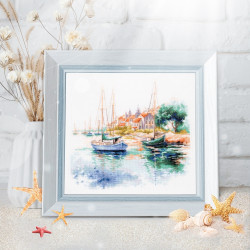 Cross stitch kit  The Quiet Harbor 26 x 26 cm 70-18