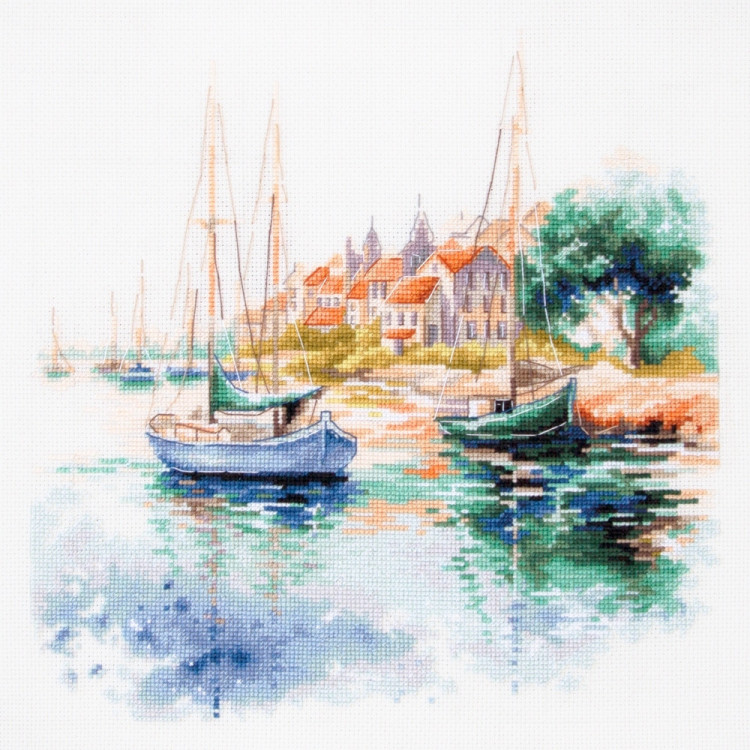 Cross stitch kit  The Quiet Harbor 26 x 26 cm 70-18