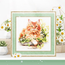 Cross stitch kit  The Ginger Cat 26 x 26 cm 70-22