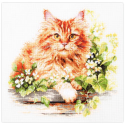 Cross stitch kit  The Ginger Cat 26 x 26 cm 70-22
