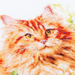 Cross stitch kit  The Ginger Cat 26 x 26 cm 70-22