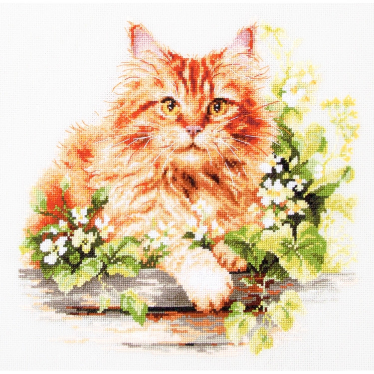 Cross stitch kit  The Ginger Cat 26 x 26 cm 70-22