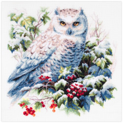 Cross stitch kit  Snowy Owl 26 x 26 cm 70-24