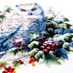 Cross stitch kit  Snowy Owl 26 x 26 cm 70-24
