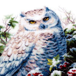 Cross stitch kit  Snowy Owl 26 x 26 cm 70-24