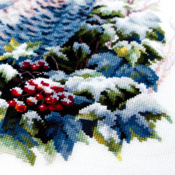 Cross stitch kit  Snowy Owl 26 x 26 cm 70-24