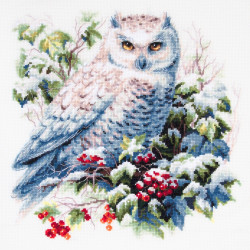 Cross stitch kit  Snowy Owl 26 x 26 cm 70-24
