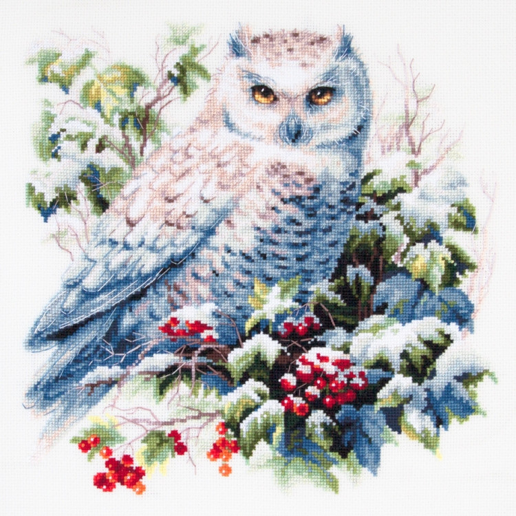 Cross stitch kit  Snowy Owl 26 x 26 cm 70-24
