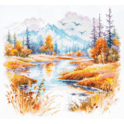 Cross stitch kit  Silence and Coolness 26 x 23 cm 70-27