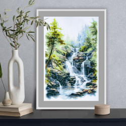 Cross stitch kit  Melody of the Falls 23 x 27 cm