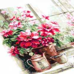 Cross stitch kit  Morning in Rosy Tones 28 x 28 cm 70-34