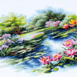 Cross stitch kit  The Water Lily Pond 26 x 26 cm 70-38