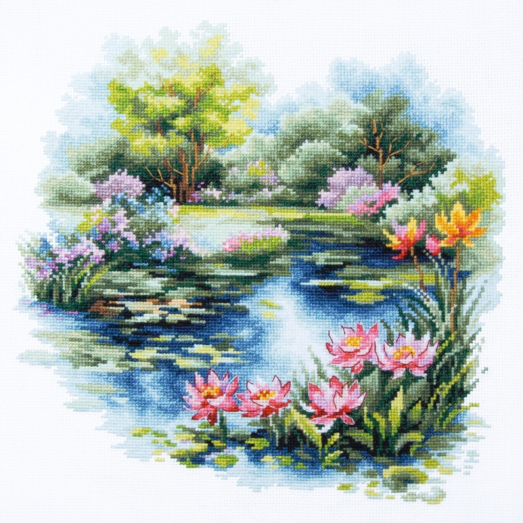 Cross stitch kit  The Water Lily Pond 26 x 26 cm 70-38