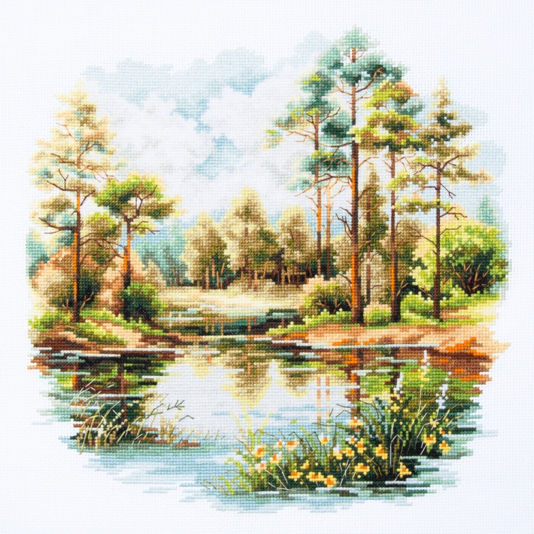 Cross stitch kit  Forest Lake 26 x 26 cm 70-39